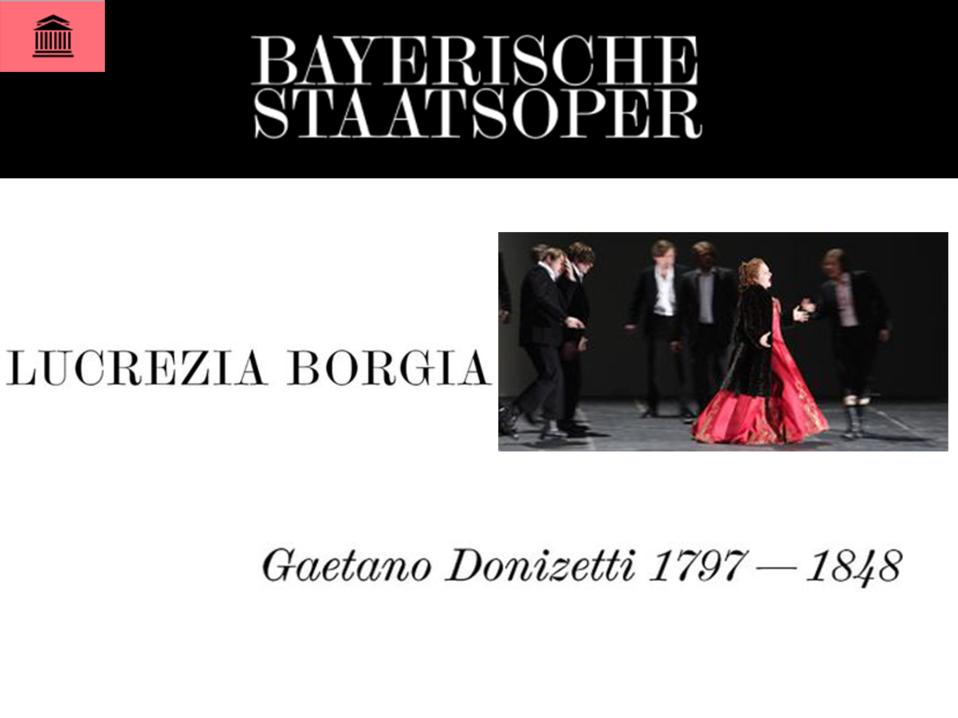 Lucrezia Borgia Bayerische Staatsoper 2018 Production Münich
