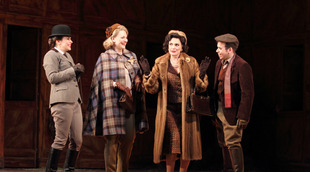 Anna Devin as Nannetta, Kai Rüütel as Meg Page, Ainhoa Arteta as Alice Ford and Luis Gomes as Fenton in Falstaff ©2015 ROH. Photograph by Catherine Ashmore