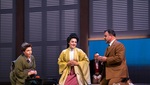 Maria Agresta (Cio-Cio-San), Christine Rice (Suzuki), Carlos Álvarez (Sharpless), ROH Madama Butterfly © Tristram Kenton