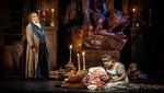 Ludovic Tézier (Scarpia), Russell Thomas (Cavaradossi) and Angel Blue (Tosca) Tosca © ROH 2024. Photo Marc Brenner
