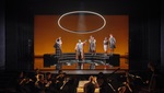 Chuma Sijeqa (Clistene) centre with Alexandra Urquiola (Aristea) & Gemma Ní Bhriain (Megacle) & , Sarah Richmond(Argene) & Meili Li (Licida), Rachel Redmond (Aminta) and Seán Boylan
