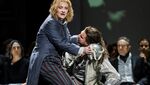 Jennifer Davis as Fidelio and Eric Cutler as Florestan in Tobias Kratzer's production of Beethoven's Fidelio, The Royal Opera ©2024 Tristram Kenton