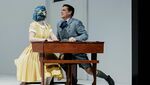 Olga Pudova as Olympia and Juan Diego Flórez as Hoffmann in Damiano Michieletto's production of Offenbach's The Tales of Hoffmann, The Royal Opera ©2024 Camilla Greenwell