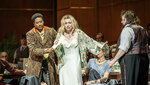 Romaniw (Helena), Brathwaite (Gbatokai) and Clayton (Christian) in Festen © 2025 Marc Brenner