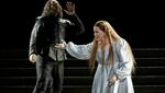 Michael Fabiano as Manrico and Rachel Willis-Sørensen as Leonora in Adele Thomas's production of Verdi's Il Trovatore, The Royal Opera ©2025 Camilla Greenwell