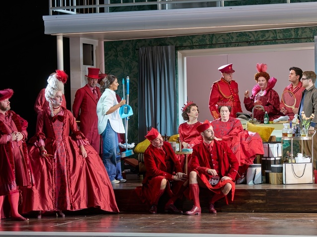 Deepa Johnny, Aaron Godfrey-Mayes, Chorus of ENO, ENO’s Cinderella (La Cenerentola) 2025 © Mark Douet