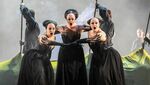 Hannah Edmunds as First Lady, Ellen Pearson as Second Lady and Emma Carrington as Third Lady in The Magic Flute ©2025 Johan Persson