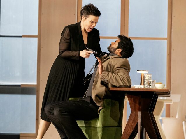 Ausrine Stundyte as Emilia Marty in Katie Mitchell's The Makropulos Case, The Royal Opera © 2025 Camilla Greenwell Ausrine Stundyte as Emilia Marty in Katie Mitchell's The Makropulos Case, The Royal Opera © 2025 Camilla Greenwell