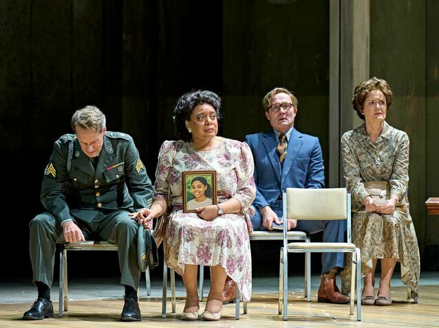 Jacques Imbrailo, Gweneth Ann Rand, Hubert Francis, Catherine Carby, ENO’s Dead Man Walking 2025 © Manuel Harlan Jacques Imbrailo, Gweneth Ann Rand, Hubert Francis, Catherine Carby, ENO’s Dead Man Walking 2025 © Manuel Harlan