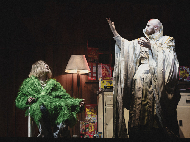 Jake Dunn as Blake and Henry Jenkinson as Magician in Last Days, The Royal Opera ©2025 Lola Mansell