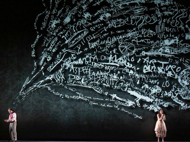 Francesco Demuro as Lord Arturo Talbo and Lisette Oropesa as Elvira in Richard Jones's I puritani, The Royal Opera ©2026 Tristram Kenton Francesco Demuro as Lord Arturo Talbo and Lisette Oropesa as Elvira in Richard Jones's I puritani, The Royal Opera ©2026 Tristram Kenton